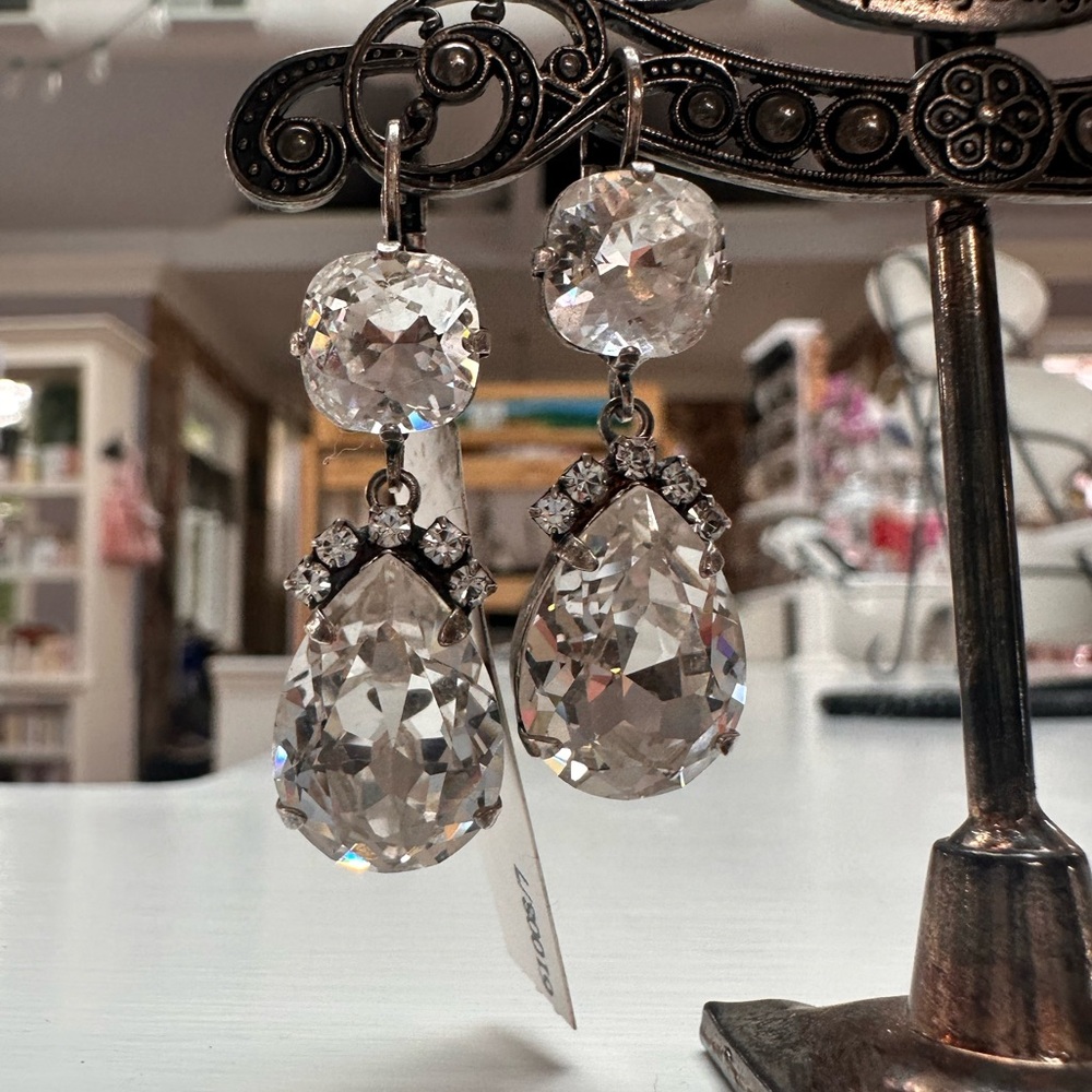 Mariana Silver Crystal Drop Earrings